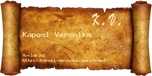 Kaposi Veronika névjegykártya